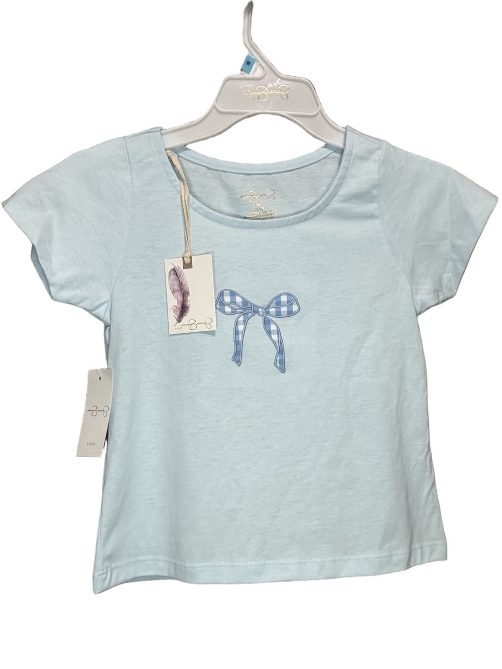 Girls Light Blue Bow Graphic Tee Jessica Simpson